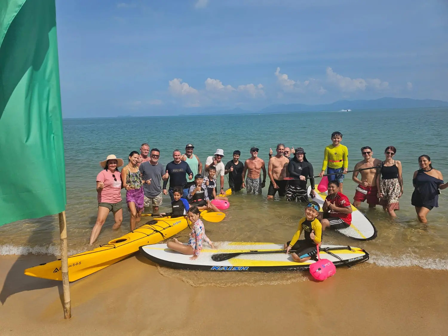 Children and families in the water at Koh Samui