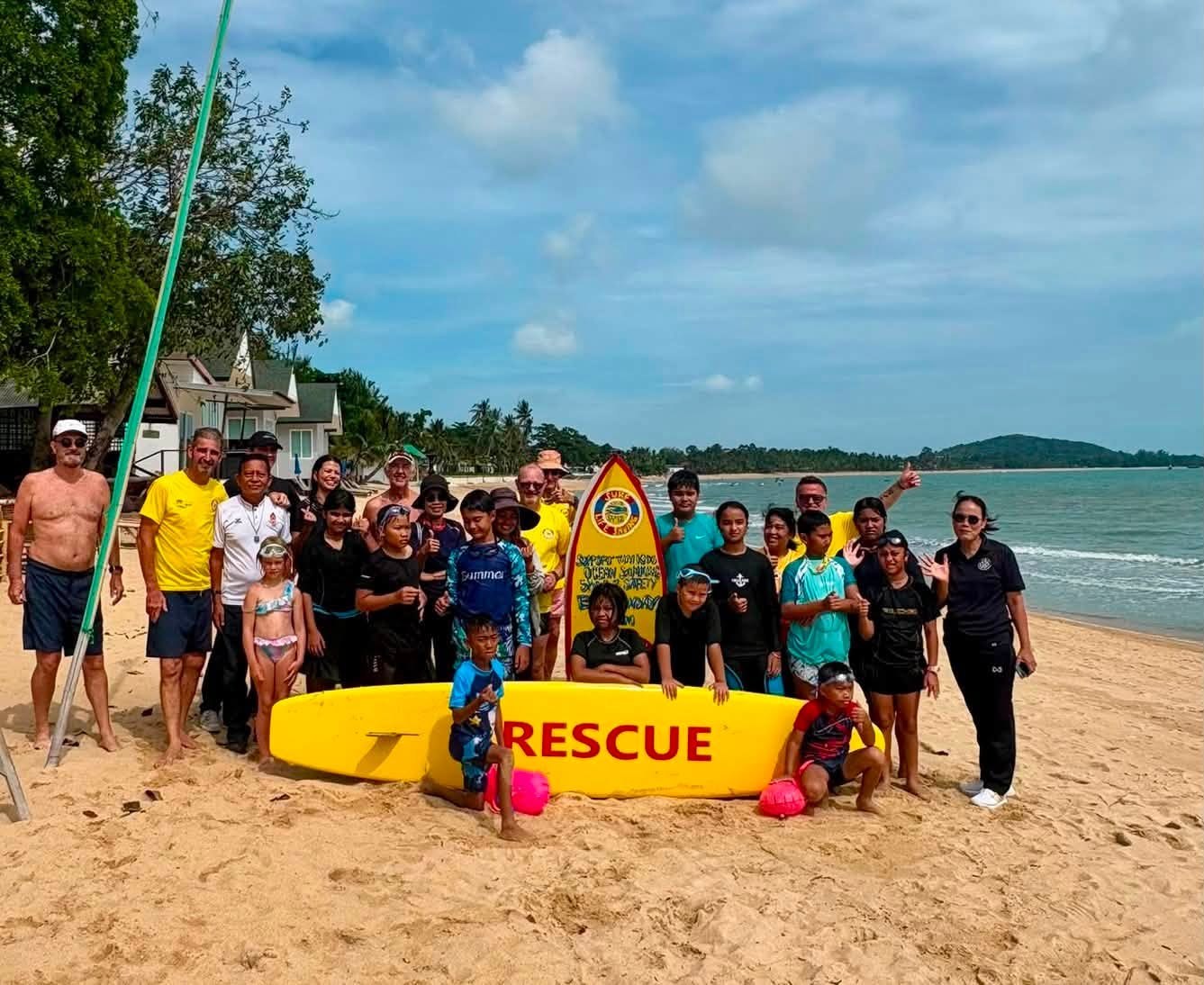 Sunday beach session group at Maenam Beach